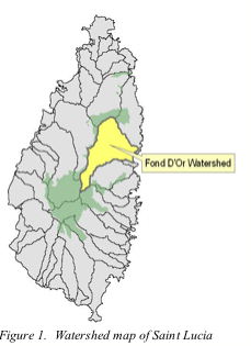 Text Box:  Figure 1.  Watershed map of Saint Lucia