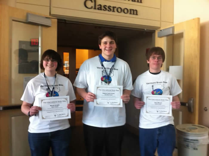 Vermont Brain Bee Winners