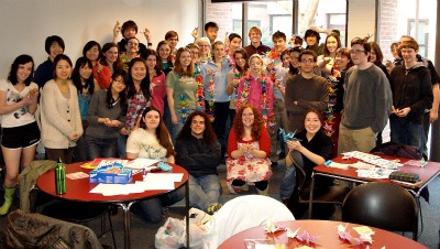 ALL Students making paper cranes