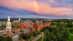 rainbow over campus