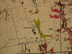 Surficial Geology Map Showing the Location of Sand and Gravel Deposits