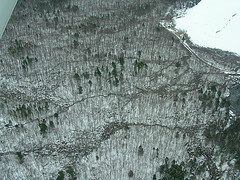 Williston streams from the air, Lake Iroquois norther tip