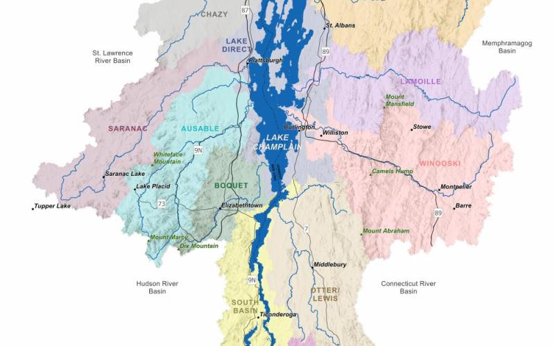 Map of the Lake Champlain watershed