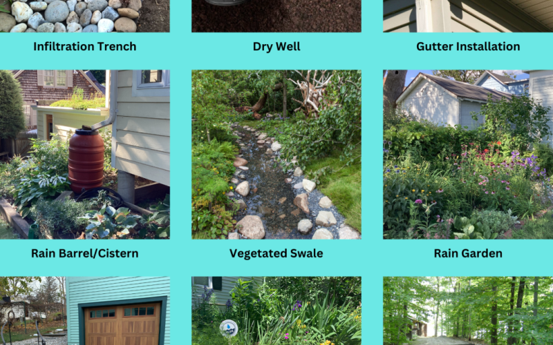 3 x 3 grid of different practices homeowners can implement for stormwater 3 x 3 grid of different practices homeowners can implement for stormwater