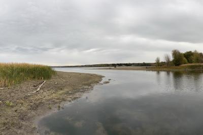 Low water level of Lake Champlain in Shelburne Bay