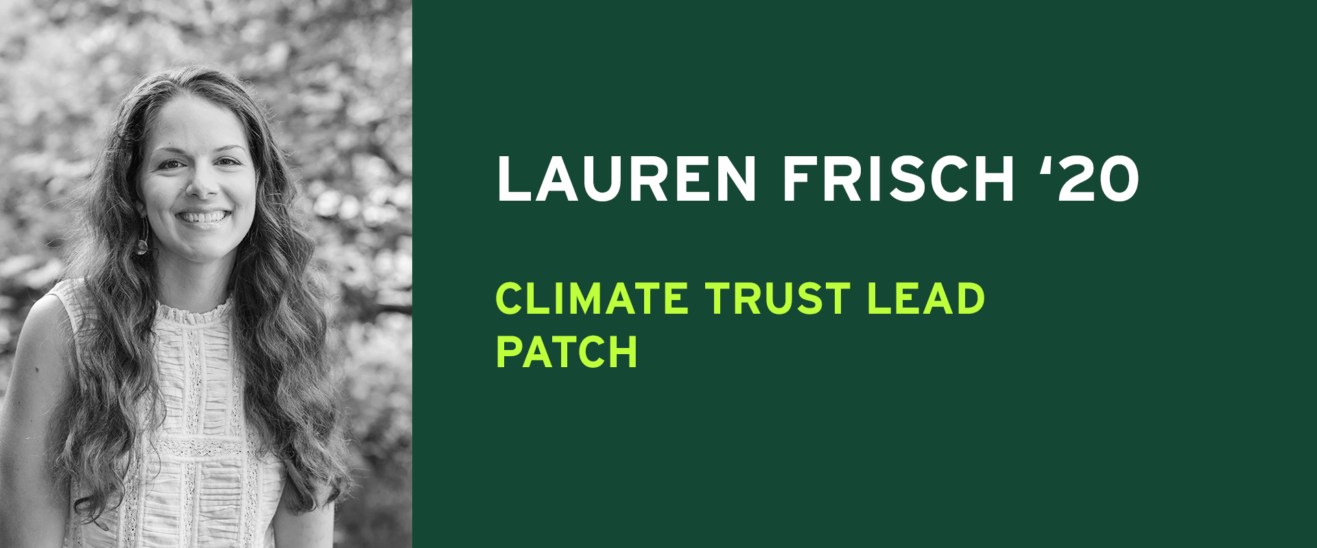 Lauren Frisch 20 Climate Trust Lead Patch