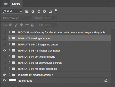 A view of the Photoshop layers in the banner template file