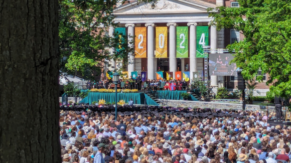 The crowd at the UVM 2024 commencement