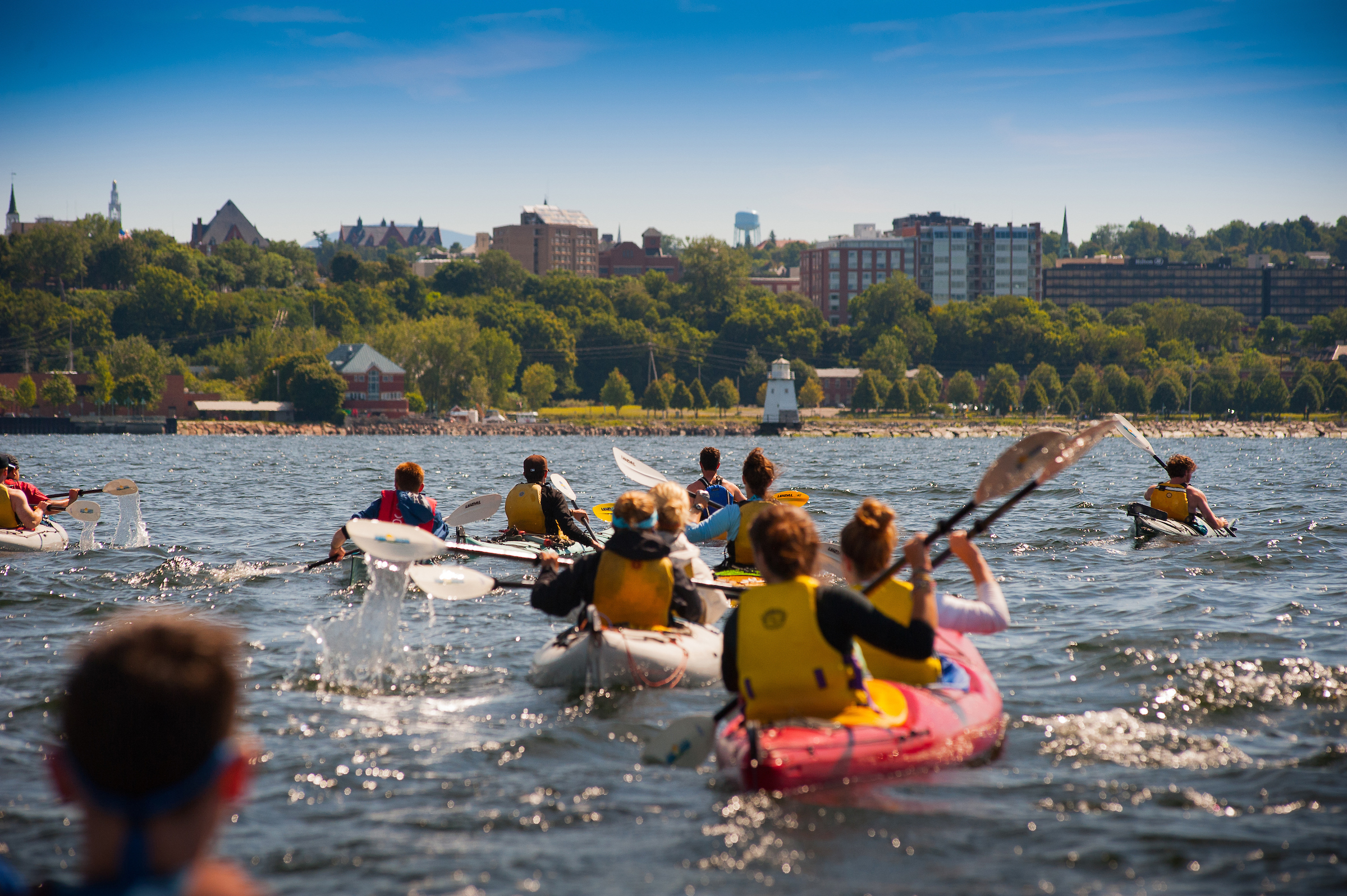 Kayakers on Lake Champlain