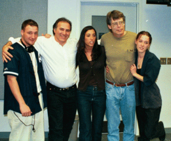 Pictureof Stephen King and Tony Magistrale andStudents