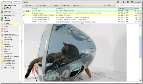 Webmail on a netbook - after