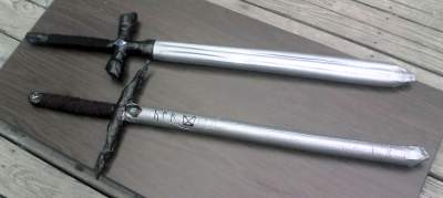 two foam boffer swords