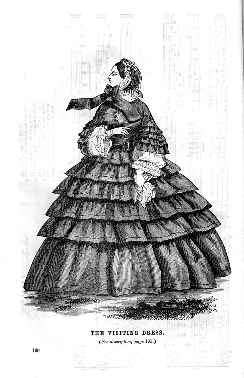 Late Crinoline Era Fashion Plates Godey's Lady's Book 1855-1859