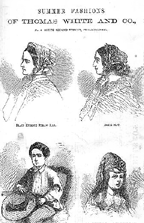 Eight Monochrome fashion plates from Godey's Ladies Book 1879