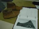 Northern Lights A&S Pentathlon   Madeline's leather tooled viking shoes.  