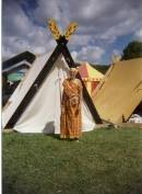 Idhunna by her tent  