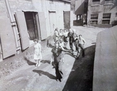 Workers leaving the factory in 1946