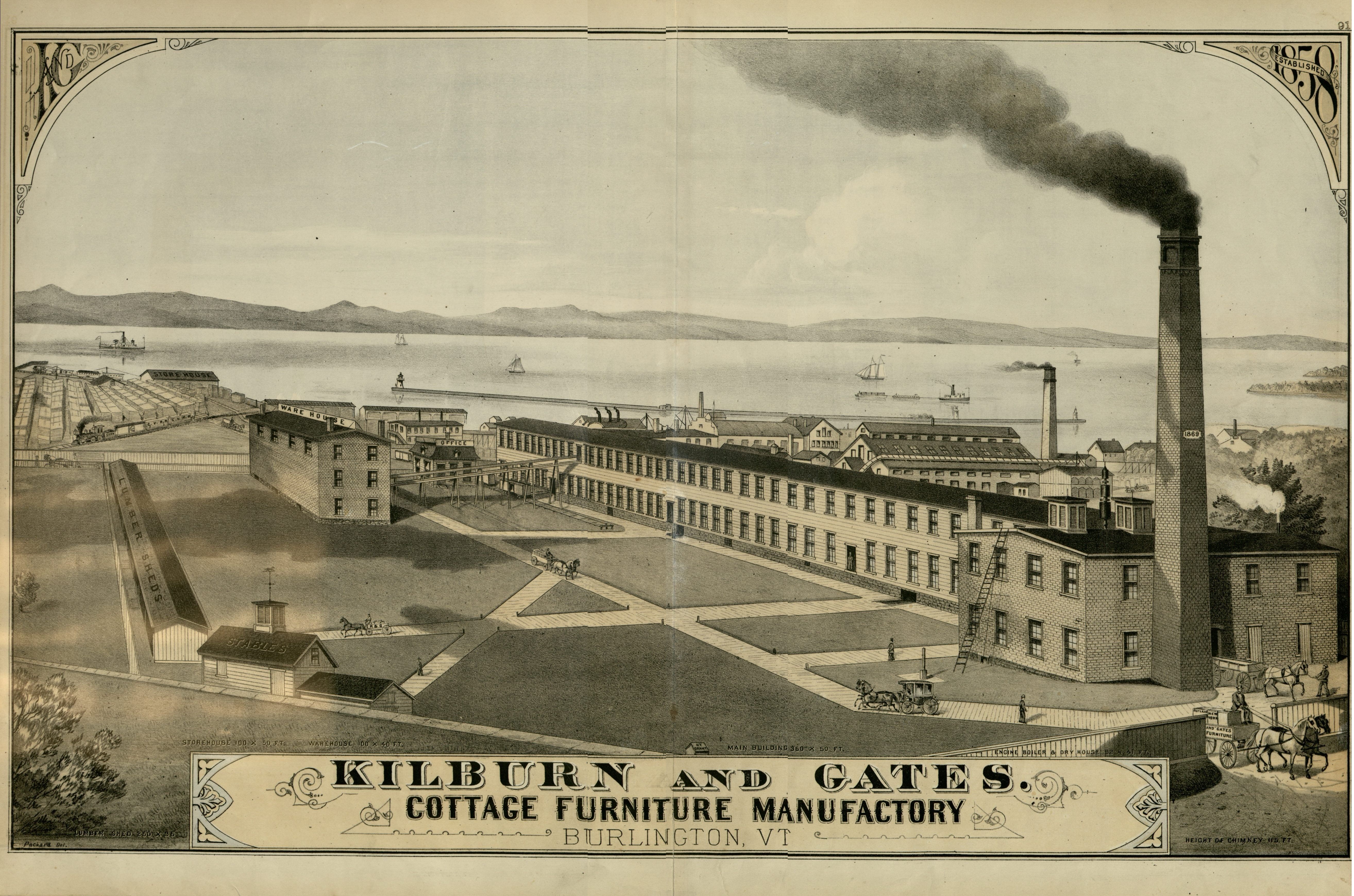 Kilburn and Gates Mill lithograph