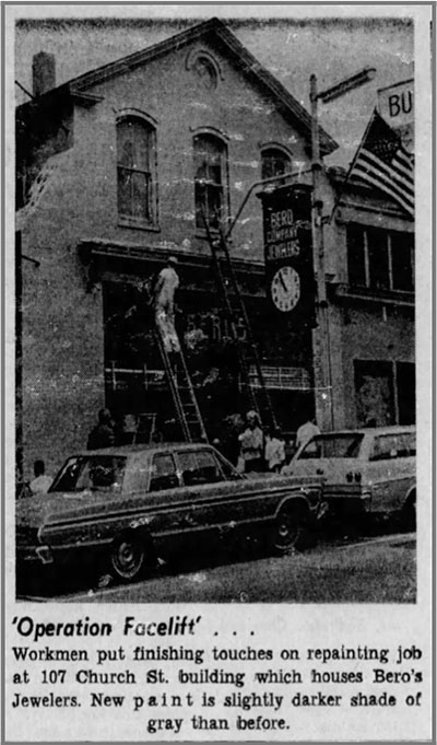 Newspaper clipping of "Operation Facelift" on 107 Church Street