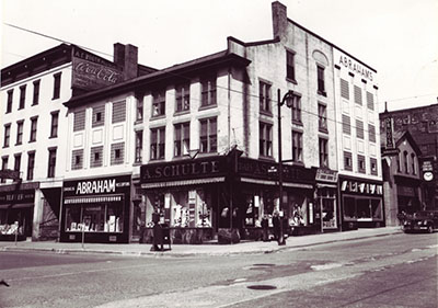 Image of Abraham's Block after 1946 showing a distinctive double facade.