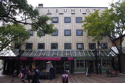 Current photograph of Leunig's Block east facade