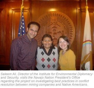 Saleem Ali, Director of the Institute for Environmental Diplomacy and Security visits the Navajo President's Office