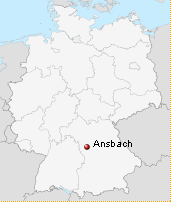 Ansbach on a map