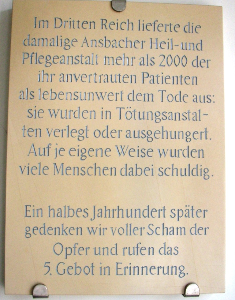 Commemorative plaque in Ansbach