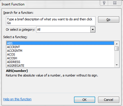 Use the insert function button to insert a function in Excel.