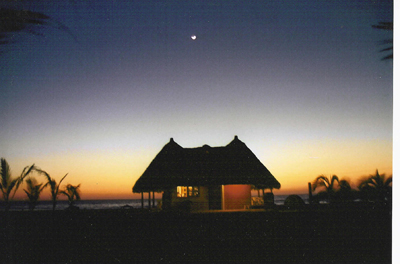 Picture of a Hut at Sunset