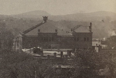 Aerial view of Howard Opera House roof