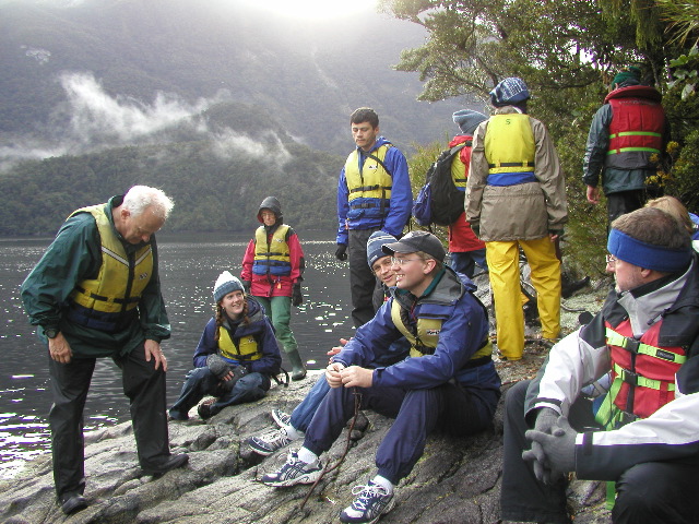 Nathan and the group on the rocks