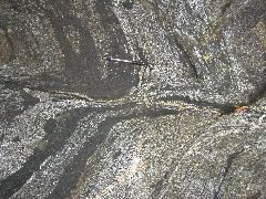 Closeup of dextral shear zone