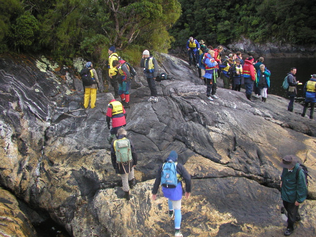 The group examines tight folds