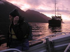George and Wanderer at sunset