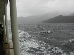 Rough seas during transit