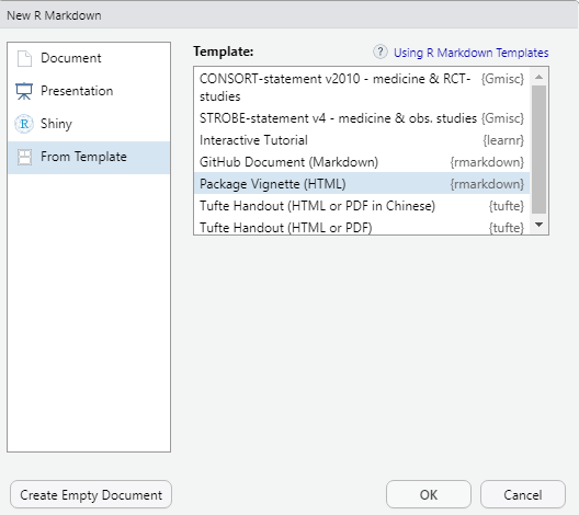 Use the Package Vignette Template to create a vignette (or two) for your package.