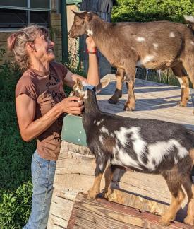Ellen Petrick and goats