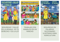 Image of three Spanish language guides on farm safety/Imagen de tres guías en español sobre seguridad en las granjas