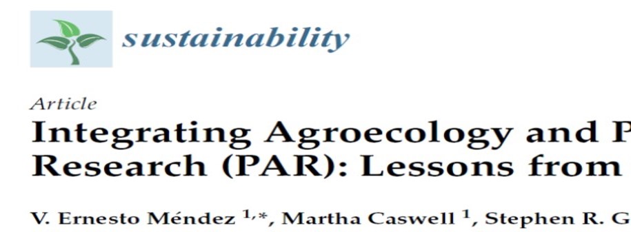 New Publication on Agroecology and Participatory Action Research (PAR) by ALC members