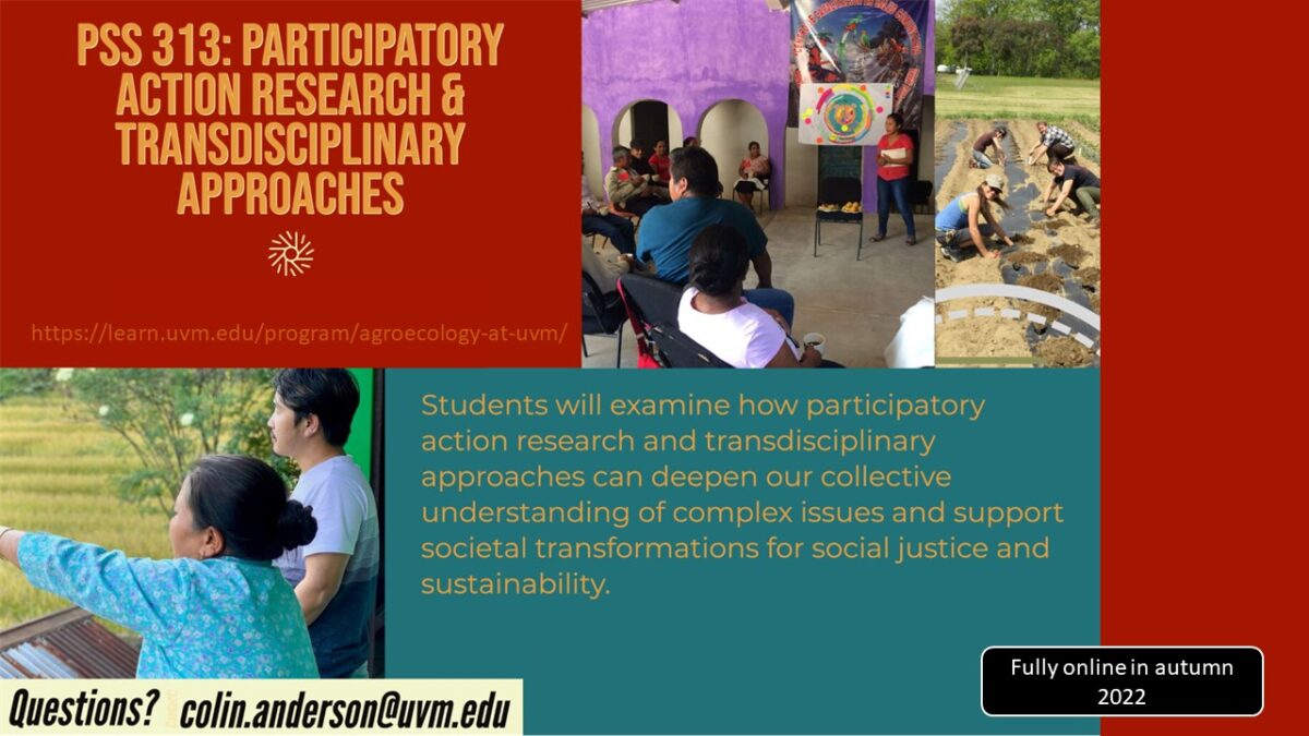 Enroll now in popular UVM courses on transformative agroecology for the Fall semester