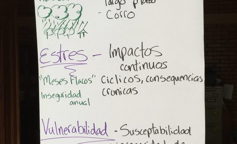 Focus group on resilience in the department of Copán in western Honduras, 2015. Photo: Ernesto Méndez.