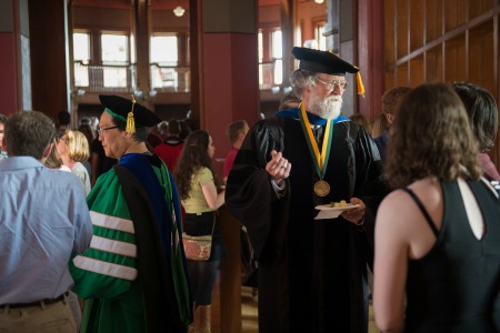 Faculty and guests at Award Ceremony Reception