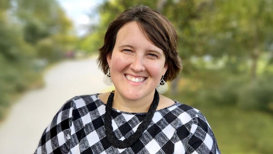 Kellie Campbell standing on a road smiling at the camera