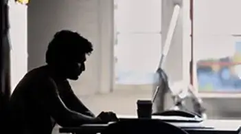 person at desk
