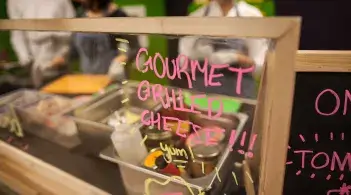 Gourmet grilled cheese prepared by UVM FEEL GOOD