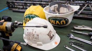 Hard hats and tools ready for competition