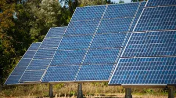 Solar panel array in the Vermont countryside