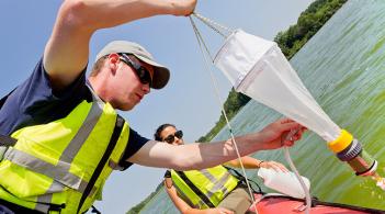 Water researchers on Lake Champlain