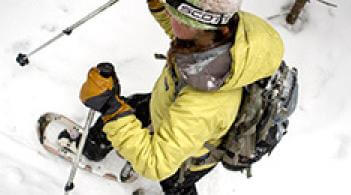 someone snowshoeing 